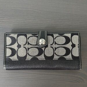 Coach Signature Black and Gray Wallet